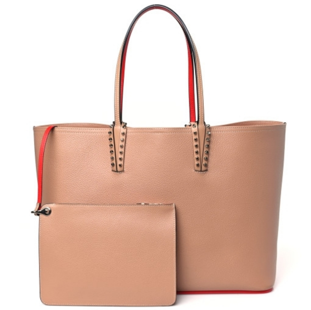 Christian Louboutin Pink and Red Tote with Pouch